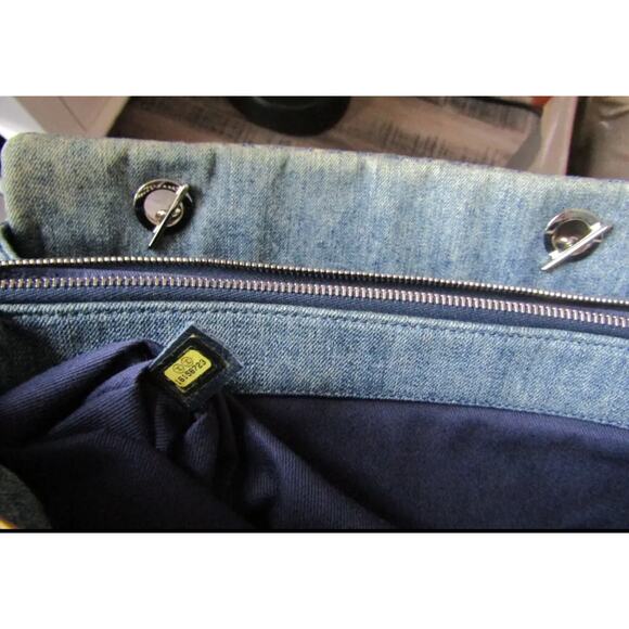 Chanel Denim Blue Camellia Just Mademoiselle Bowler Bag - Picture 8 of 12